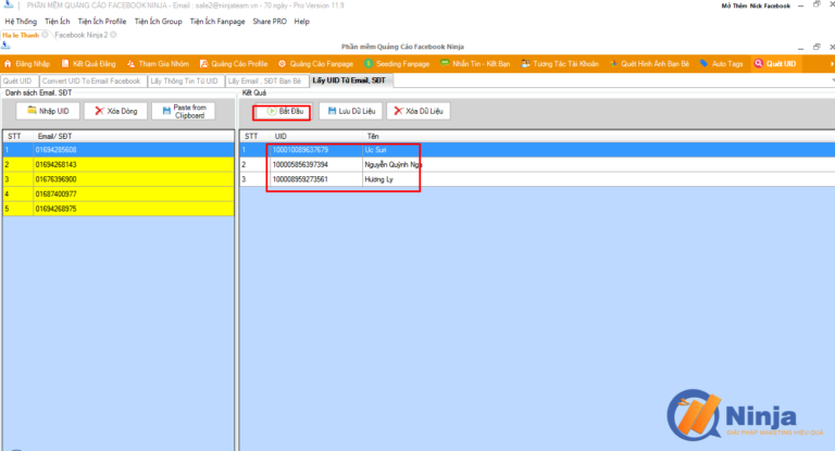 phần mềm quét UID Facebook