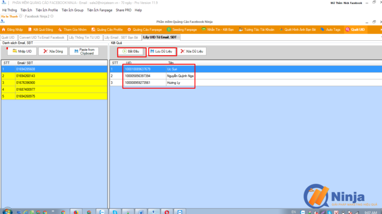 phần mềm quét UID Facebook