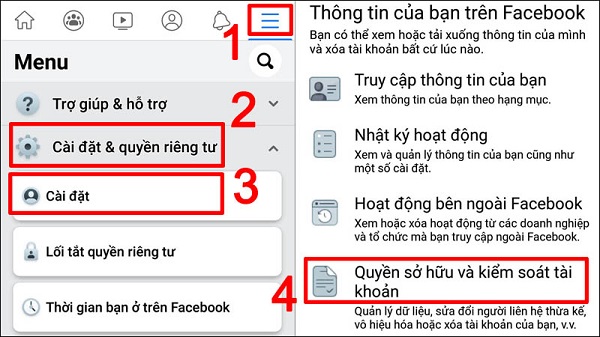 xóa tài khoản facebook trên iphone