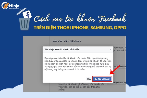 xóa tài khoản facebook trên iphone