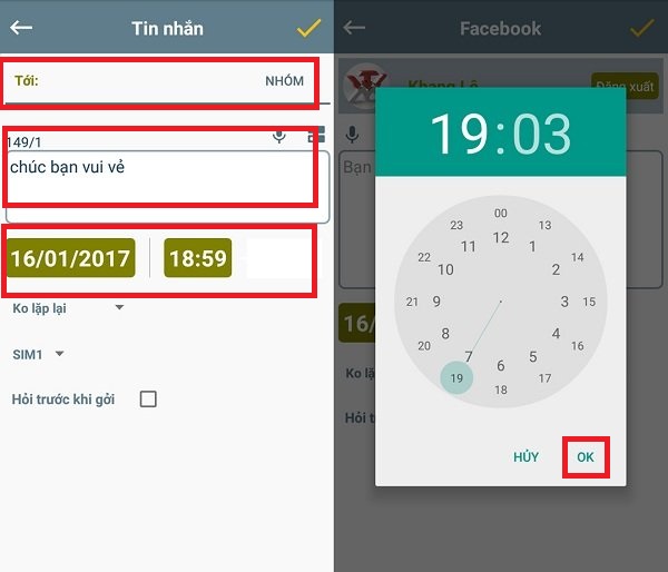 Hẹn giờ gửi tin nhắn trên messenger bằng điện thoại