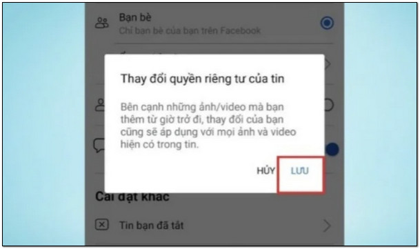 Nhấn Lưu để lưu cài đặt