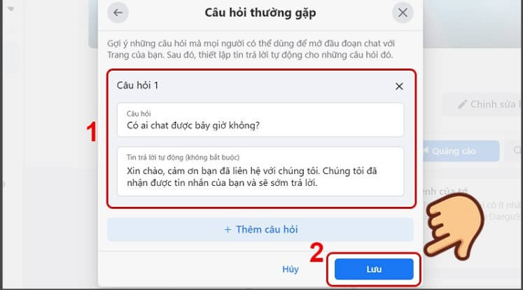 Thêm nút gửi tin nhắn vào bài viết