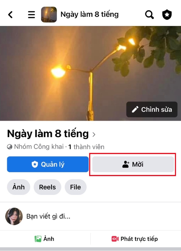 bạn click vào mục Mời hiển thị 